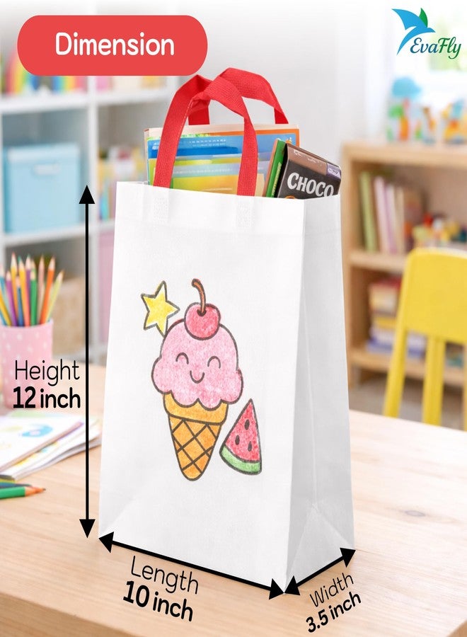 Evafly gift bags medium size for gifting - 24 Pcs | L10 x H12 x W3.5 inches, gift bags for Birthday, carry bags for gift, Return Gifts for Kids Age 10-12 - White color - Image 2